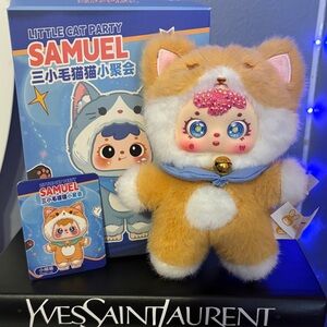 Samuel Little Cat Party Plush Doll - Orange and White